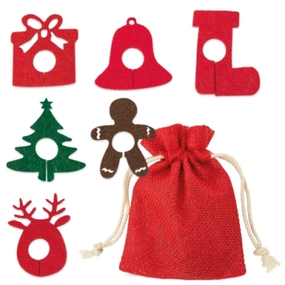 Bolsa de Poliéster con detalles navideños